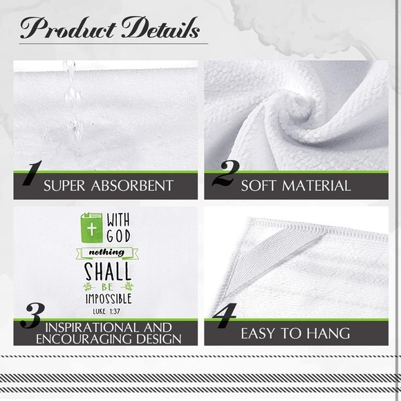 4 Colorful Bible Verse Hand Towels - Picture 5 of 7
